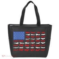 Pilot Airplane American Flag Plane Aviation Tote Bag thumb 0