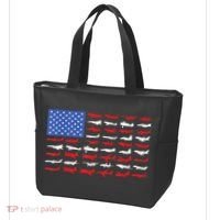 Pilot Airplane American Flag Plane Aviation Tote Bag thumb 3