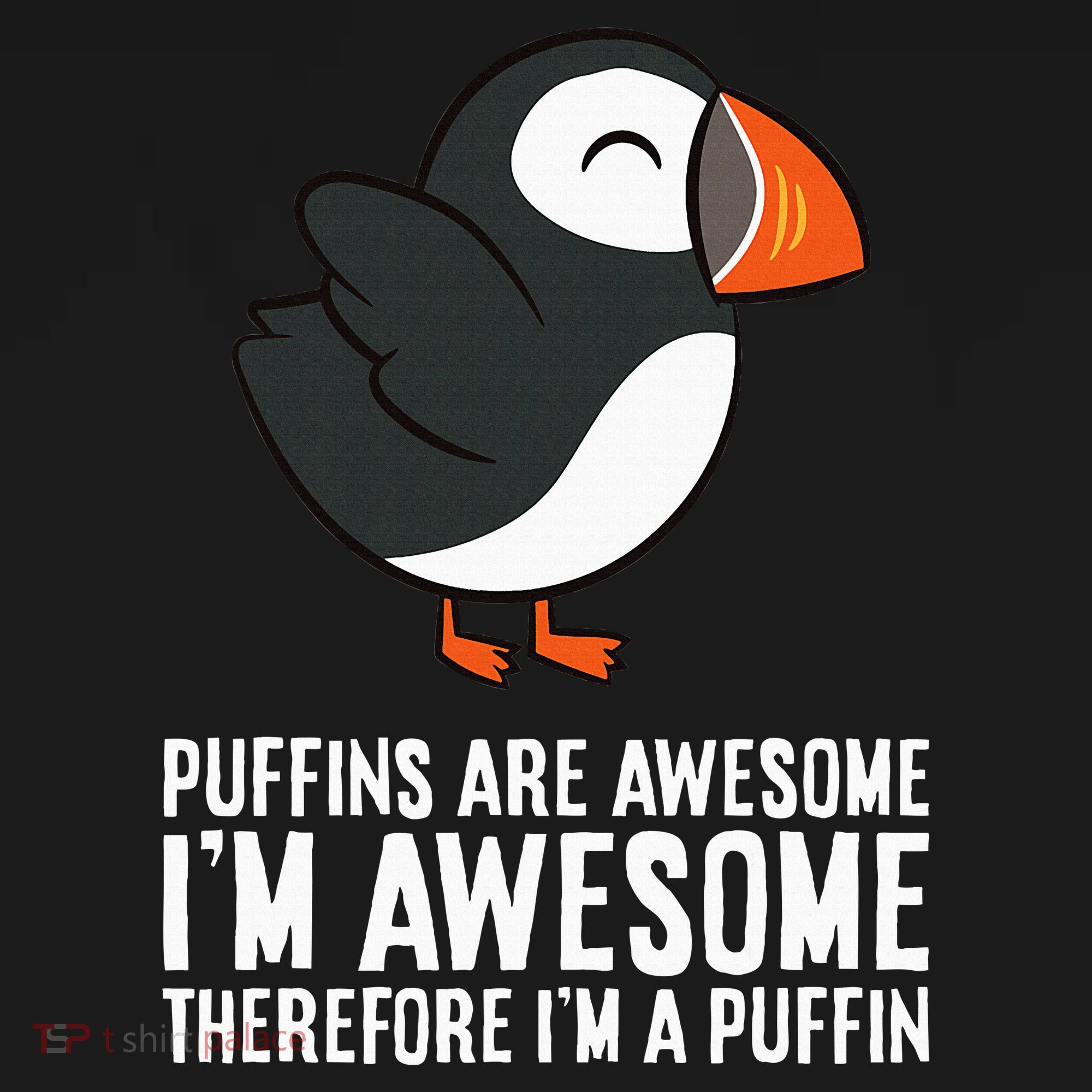 Puffins Are Awesome. IM Awesome Therefore IM A Puffin USA-Made Doggie Bandana
