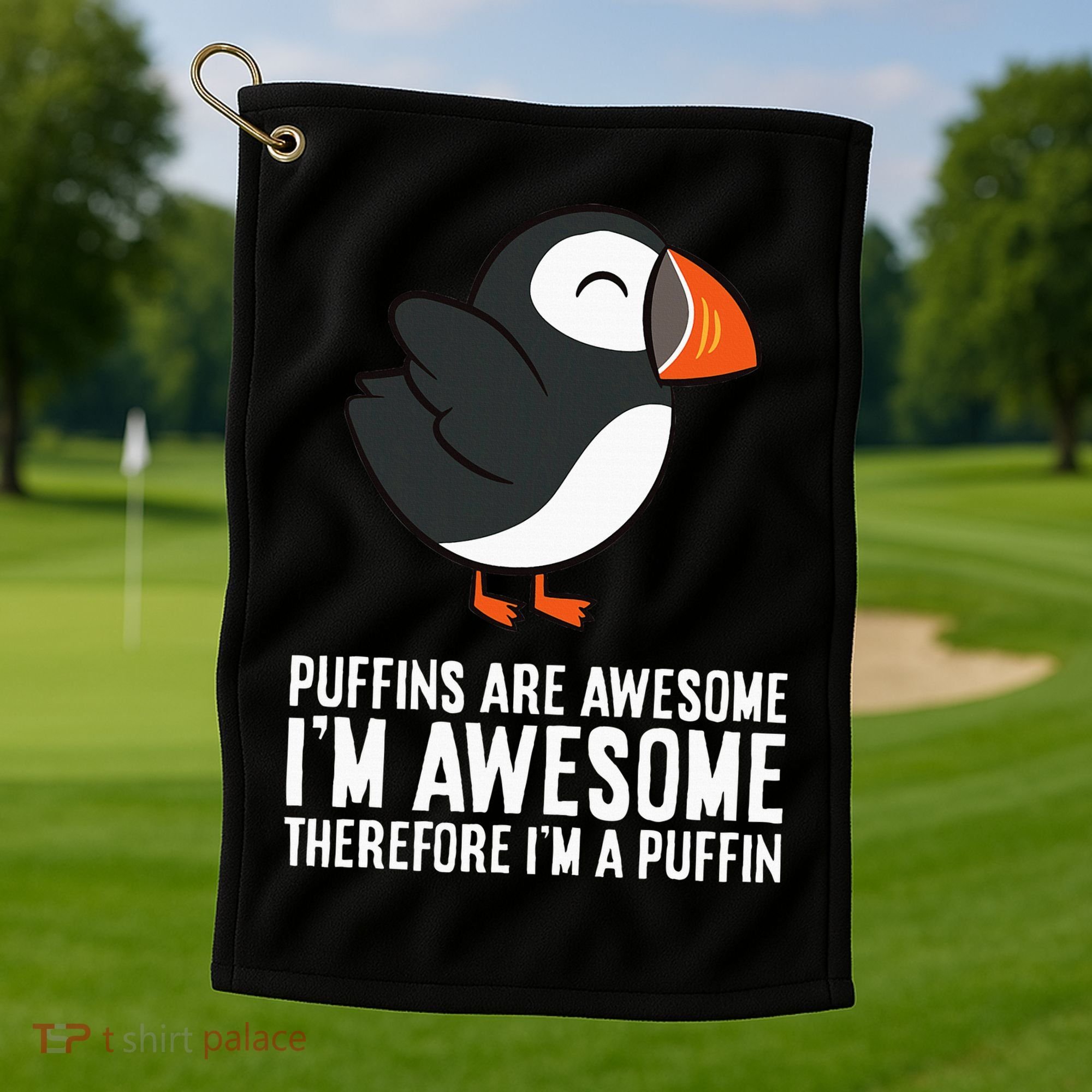 Puffins Are Awesome. IM Awesome Therefore IM A Puffin Golf Towel