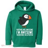 Puffins Are Awesome. IM Awesome Therefore IM A Puffin Toddler Hoodie thumb 0