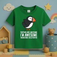 Puffins Are Awesome. IM Awesome Therefore IM A Puffin Toddler T-Shirt thumb 3