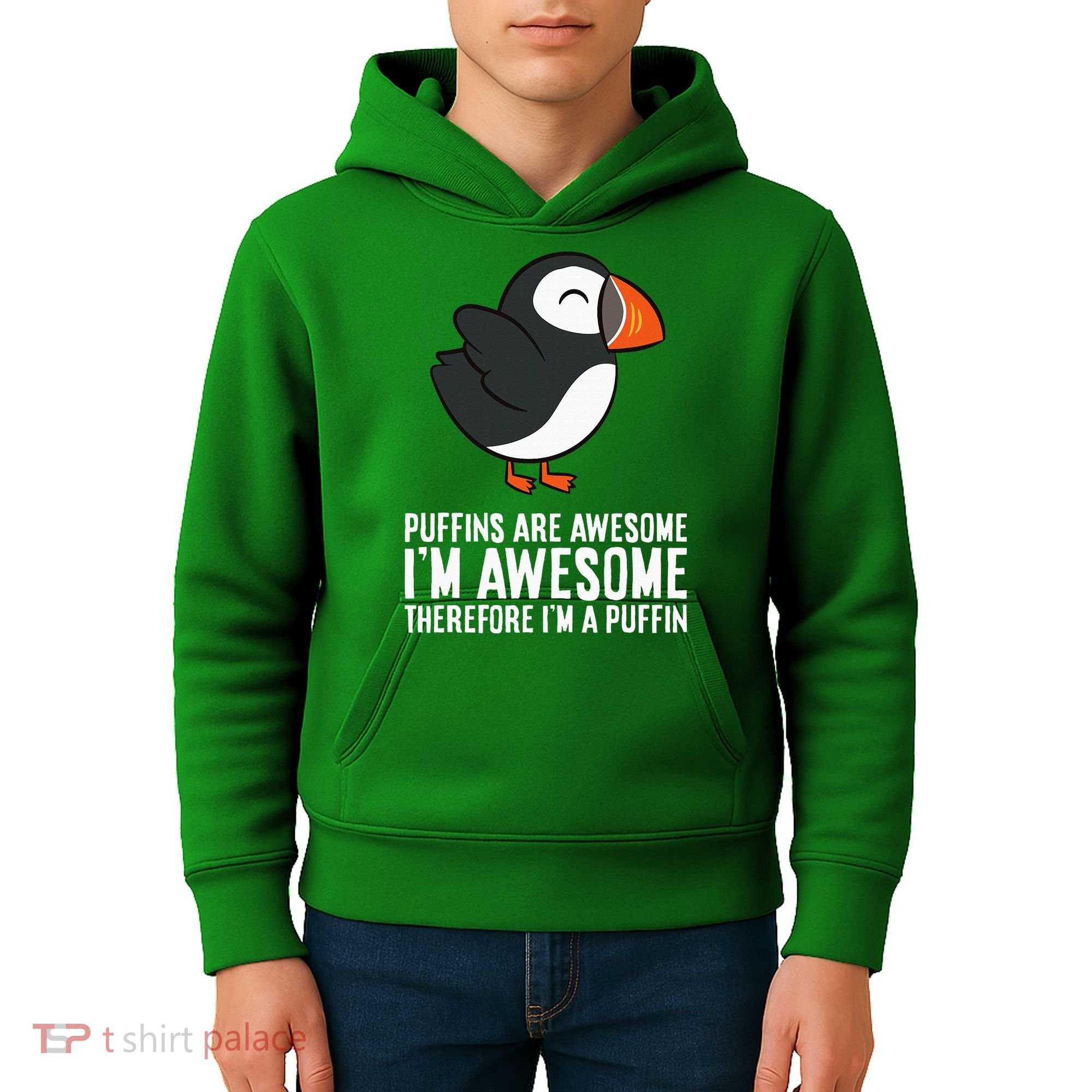 Puffins Are Awesome. IM Awesome Therefore IM A Puffin Kids Hoodie