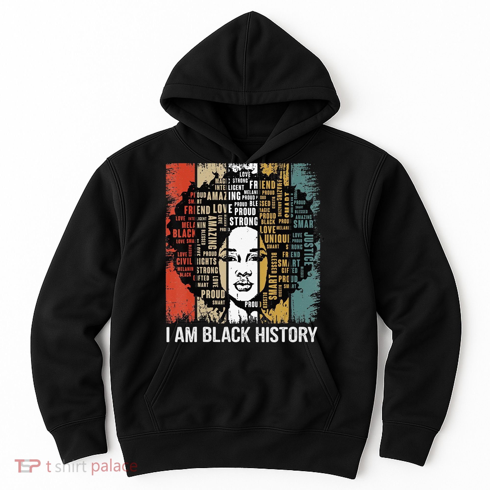 Proud African American Woman Afro I Am Black History Hoodie