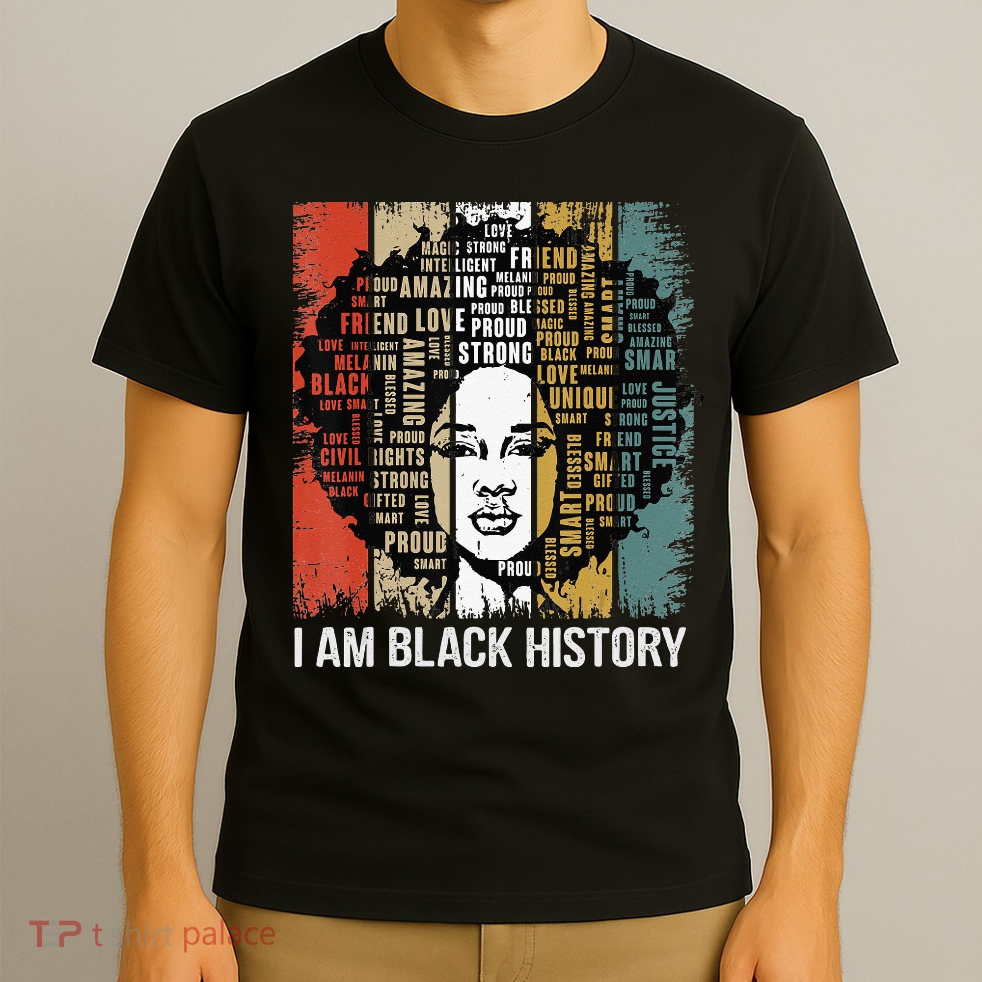 Proud African American Woman Afro I Am Black History T-Shirt