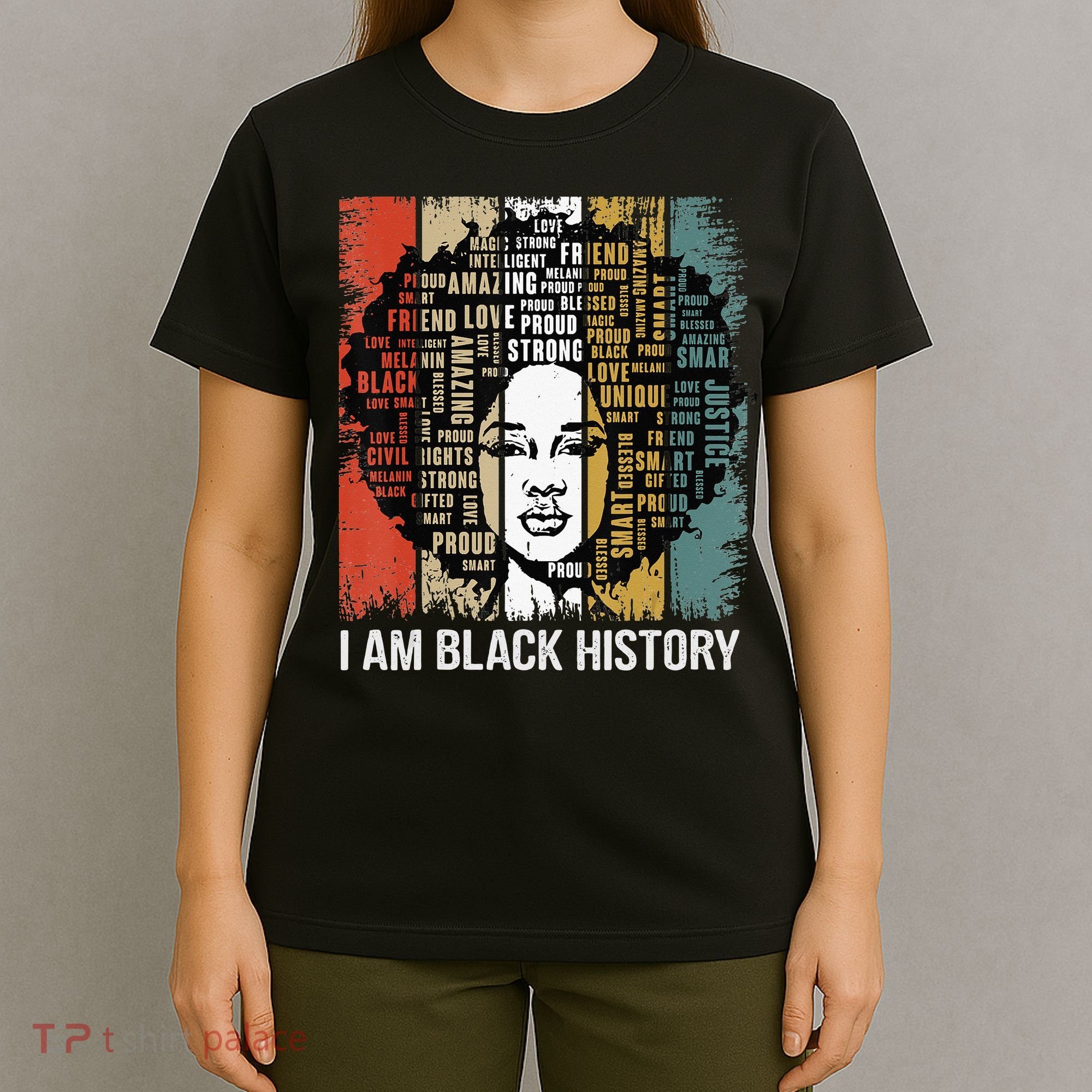 Proud African American Woman Afro I Am Black History T-Shirt