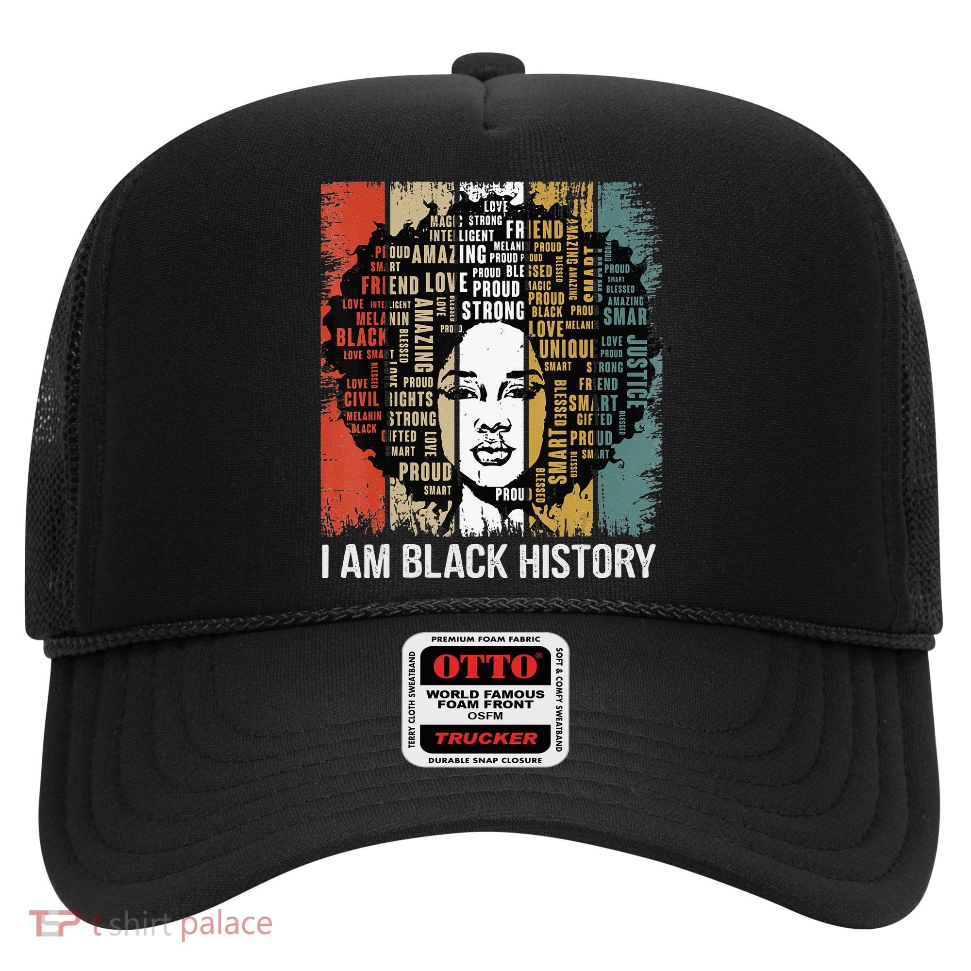Proud African American Woman Afro I Am Black History Hat