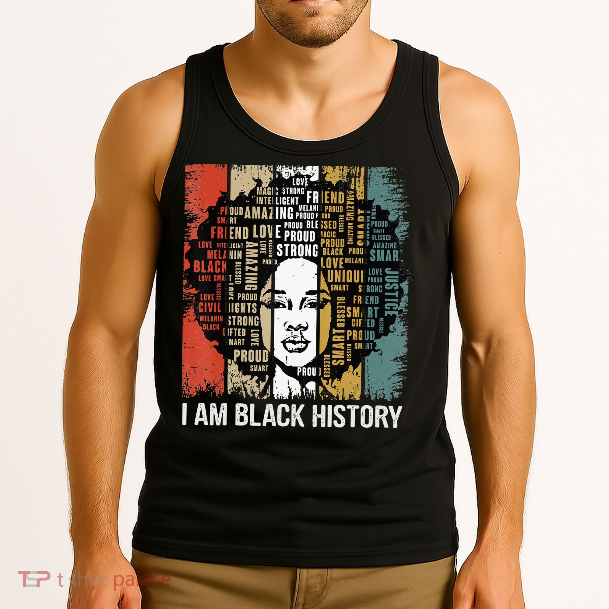 Proud African American Woman Afro I Am Black History Tank Top
