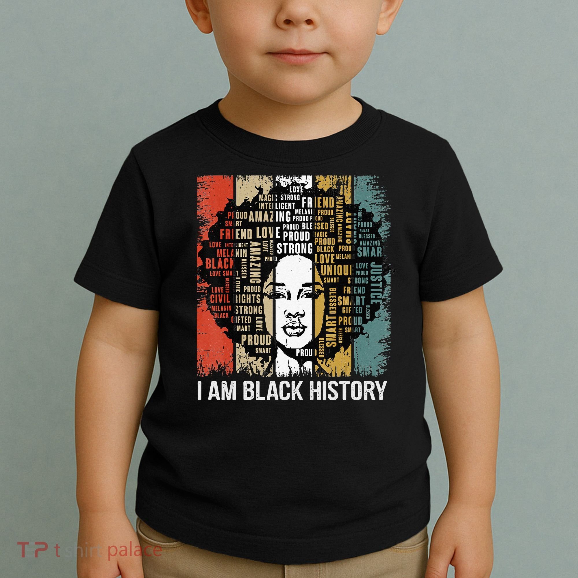 Proud African American Woman Afro I Am Black History Toddler T-Shirt