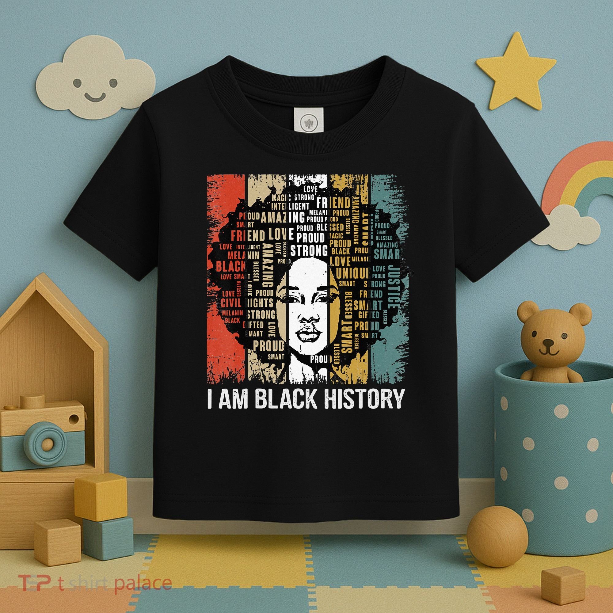 Proud African American Woman Afro I Am Black History Toddler T-Shirt