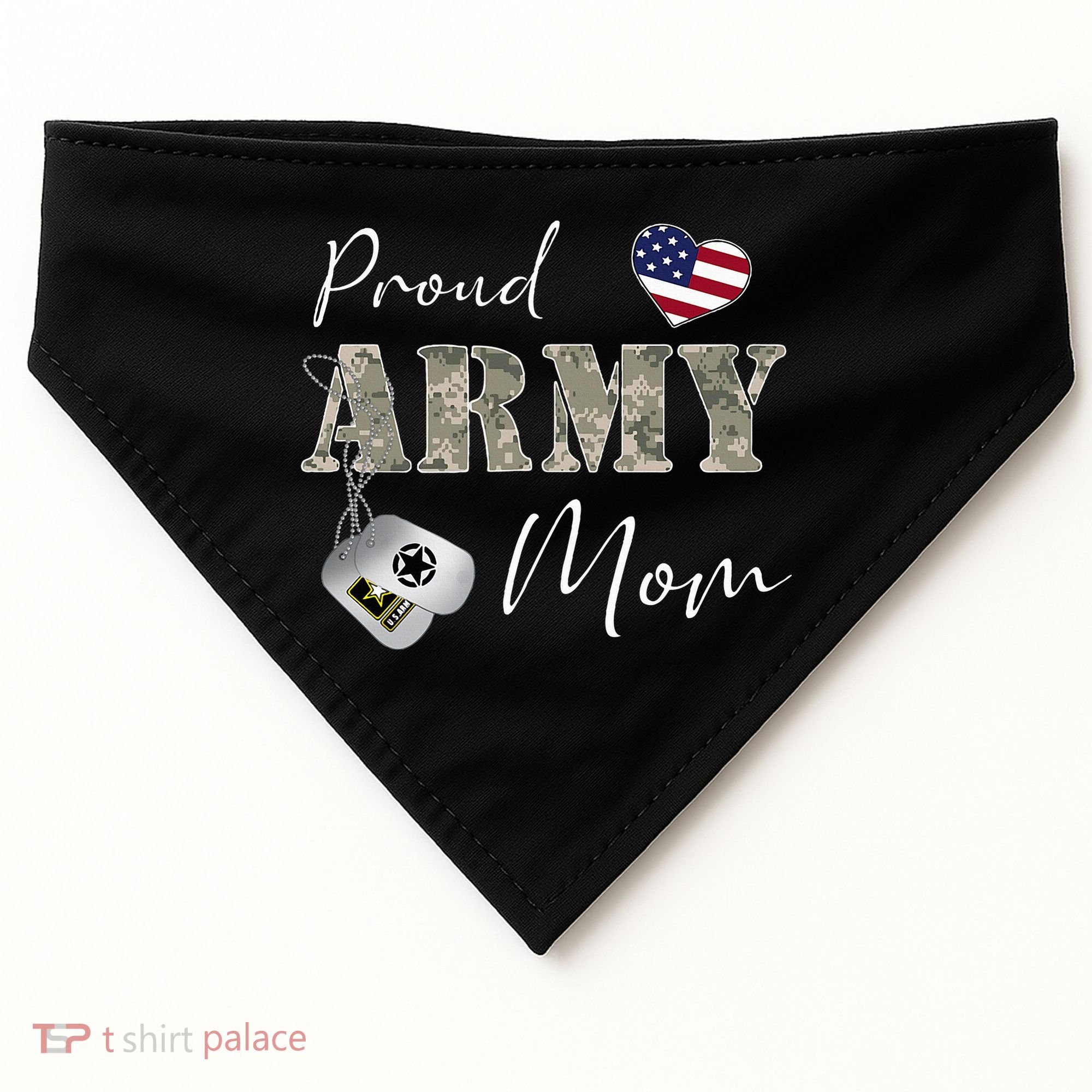 Proud American Army Mom USA-Made Doggie Bandana