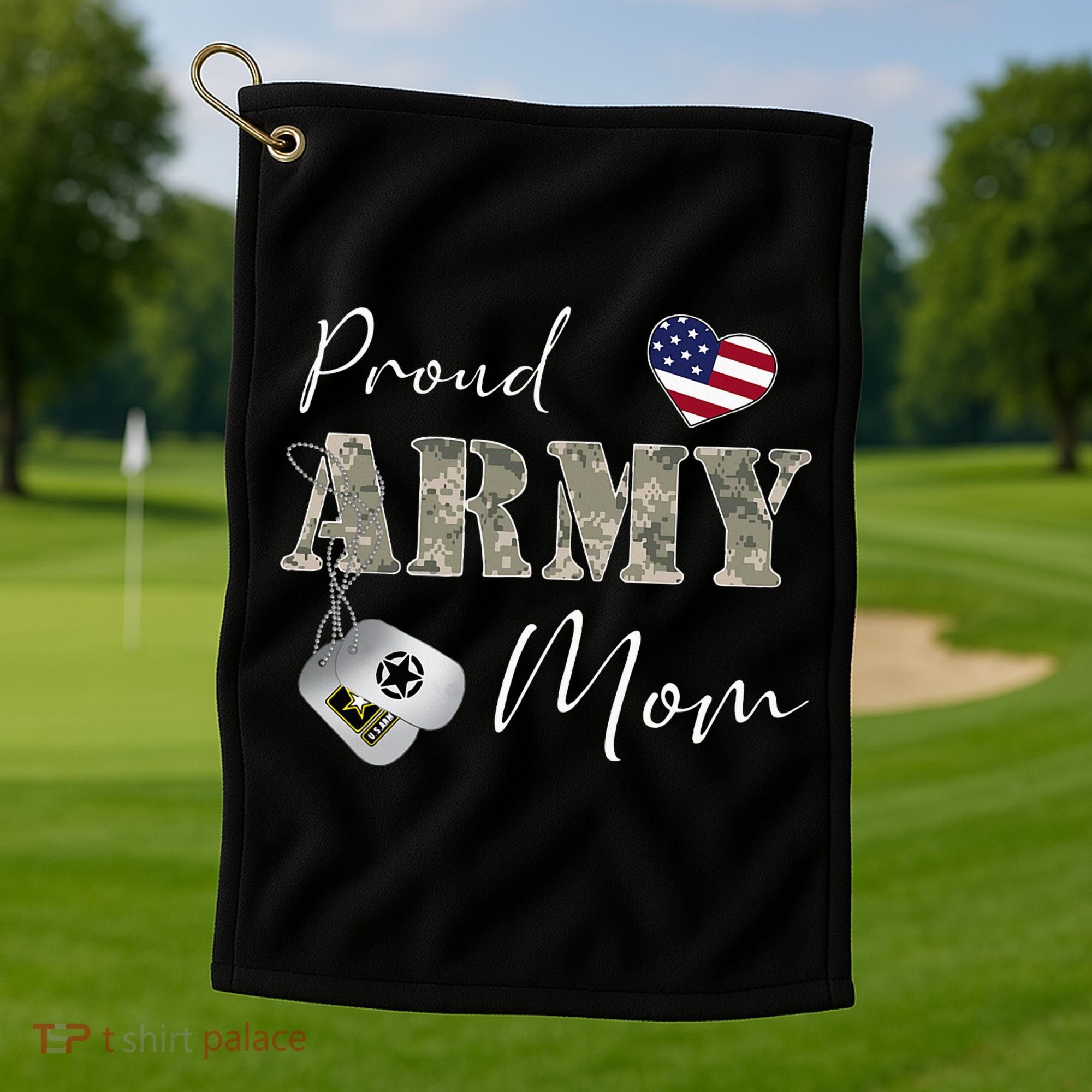 Proud American Army Mom Golf Towel
