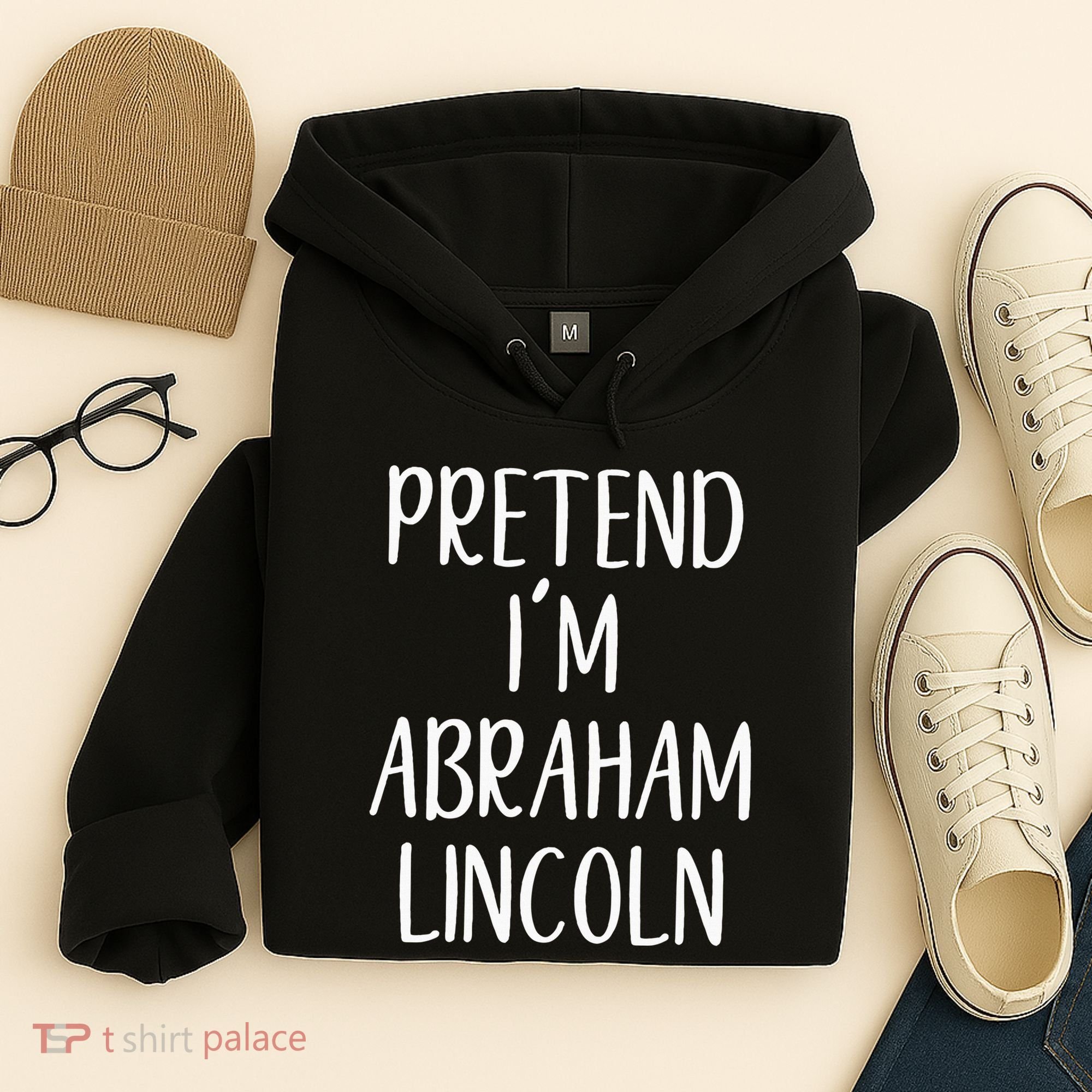 Pretend Abraham Abe Lincoln Costume Halloween Simple Funny Hoodie