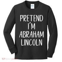 Pretend Abraham Abe Lincoln Costume Halloween Simple Funny Kids Long Sleeve Shirt thumb 0