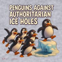 Penguins Against Authoritarian Ice Holes Sarcastic V-Neck  Women's Sweatshirt thumb 2