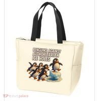 Penguins Against Authoritarian Ice Holes Sarcastic V-Neck  Tote Bag thumb 3