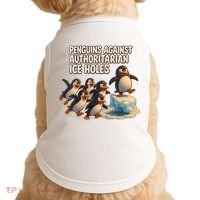 Penguins Against Authoritarian Ice Holes Sarcastic V-Neck  Doggie Tank thumb 0