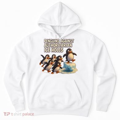 Penguins Against Authoritarian Ice Holes Sarcastic V-Neck  Hoodie