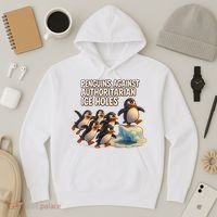 Penguins Against Authoritarian Ice Holes Sarcastic V-Neck  Hoodie thumb 3