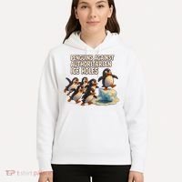 Penguins Against Authoritarian Ice Holes Sarcastic V-Neck  Hoodie thumb 5
