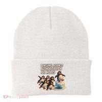 Penguins Against Authoritarian Ice Holes Sarcastic V-Neck  Beanie thumb 0
