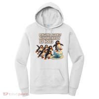 Penguins Against Authoritarian Ice Holes Sarcastic V-Neck  Women's Hoodie thumb 0