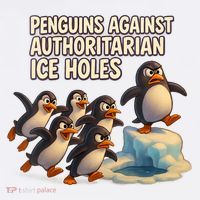 Penguins Against Authoritarian Ice Holes Sarcastic V-Neck  Mousepad thumb 1