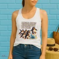 Penguins Against Authoritarian Ice Holes Sarcastic V-Neck  Women's Tank Top thumb 2