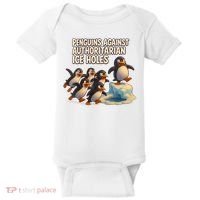 Penguins Against Authoritarian Ice Holes Sarcastic V-Neck  Baby Bodysuit thumb 0