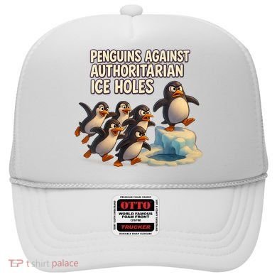 Penguins Against Authoritarian Ice Holes Sarcastic V-Neck  Hat