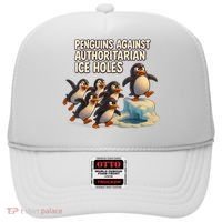 Penguins Against Authoritarian Ice Holes Sarcastic V-Neck  Hat thumb 0