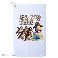 Penguins Against Authoritarian Ice Holes Sarcastic V-Neck  Golf Towel thumb 0