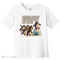 Penguins Against Authoritarian Ice Holes Sarcastic V-Neck  Toddler T-Shirt thumb 0