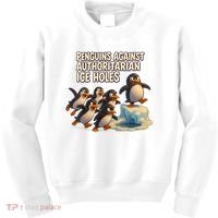 Penguins Against Authoritarian Ice Holes Sarcastic V-Neck  Kids Sweatshirt thumb 0
