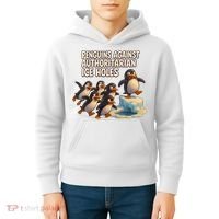 Penguins Against Authoritarian Ice Holes Sarcastic V-Neck  Kids Hoodie thumb 4