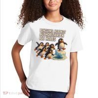 Penguins Against Authoritarian Ice Holes Sarcastic V-Neck  Kids T-Shirt thumb 2