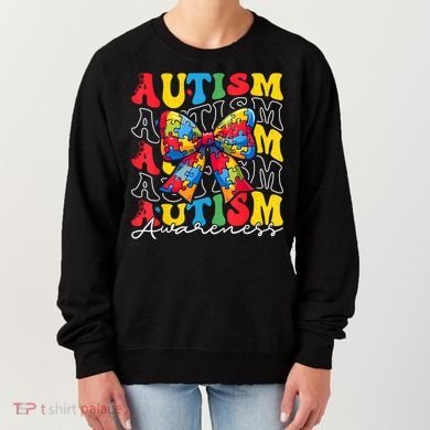 Puzzle Autism Awareness Coquette Bow Autism Awareness Day Women's Sweatshirt