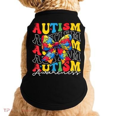 Puzzle Autism Awareness Coquette Bow Autism Awareness Day Doggie Tank