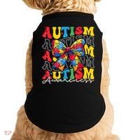 Puzzle Autism Awareness Coquette Bow Autism Awareness Day Doggie Tank thumb 0