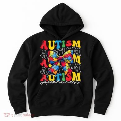 Puzzle Autism Awareness Coquette Bow Autism Awareness Day Hoodie