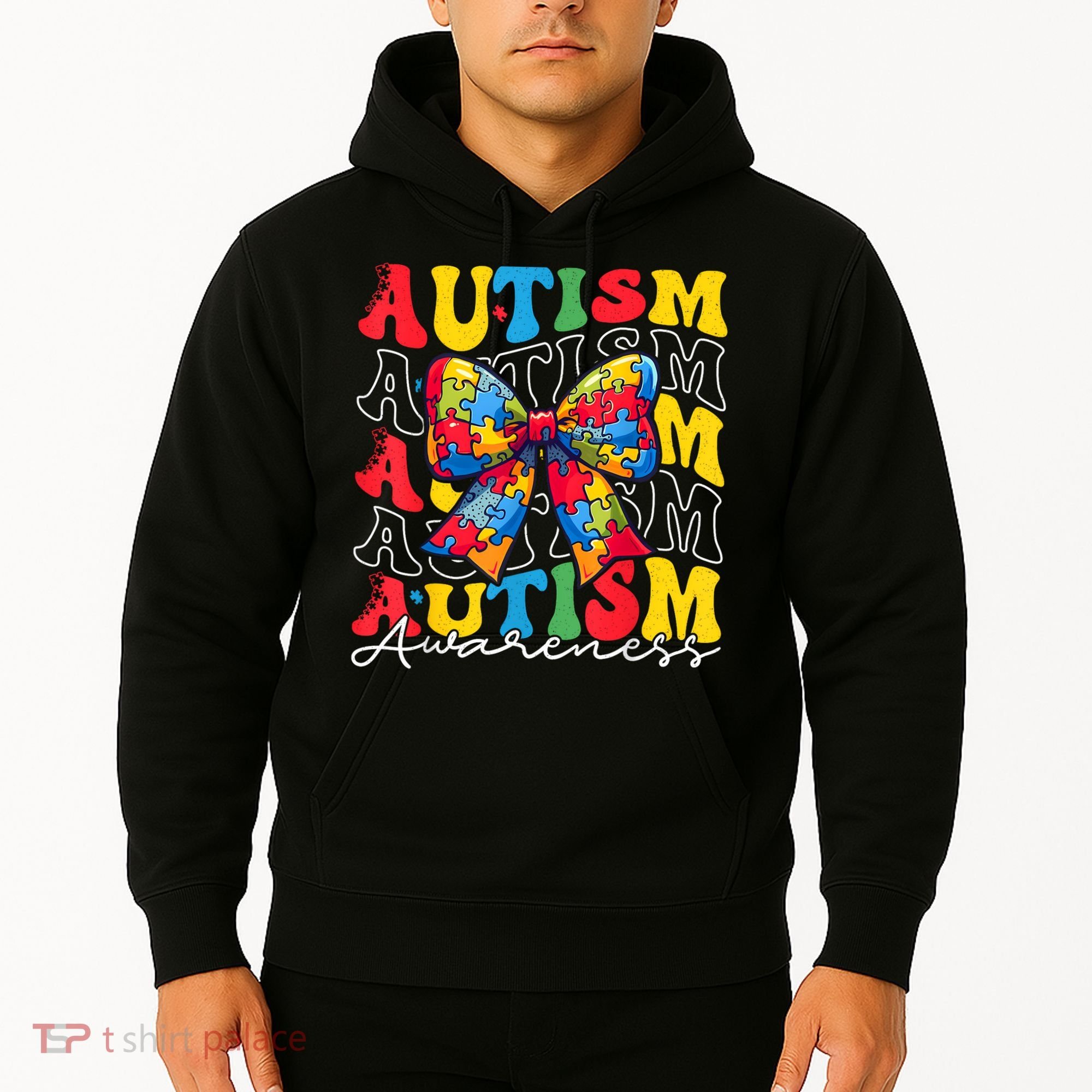 Puzzle Autism Awareness Coquette Bow Autism Awareness Day Hoodie