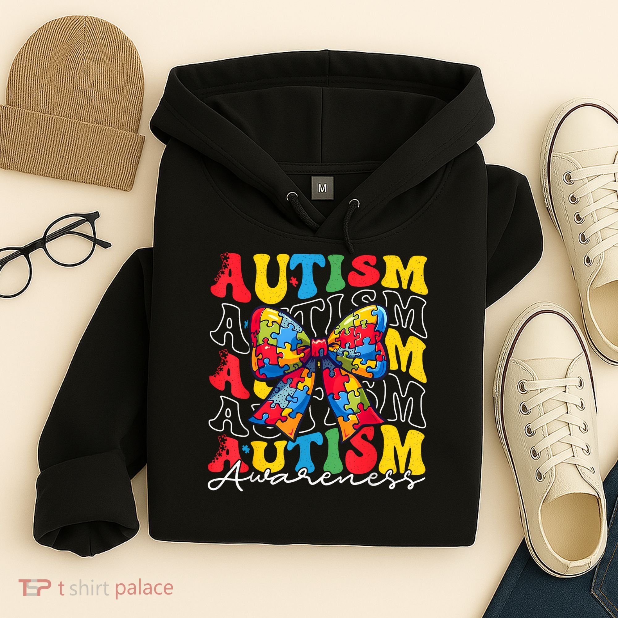 Puzzle Autism Awareness Coquette Bow Autism Awareness Day Hoodie