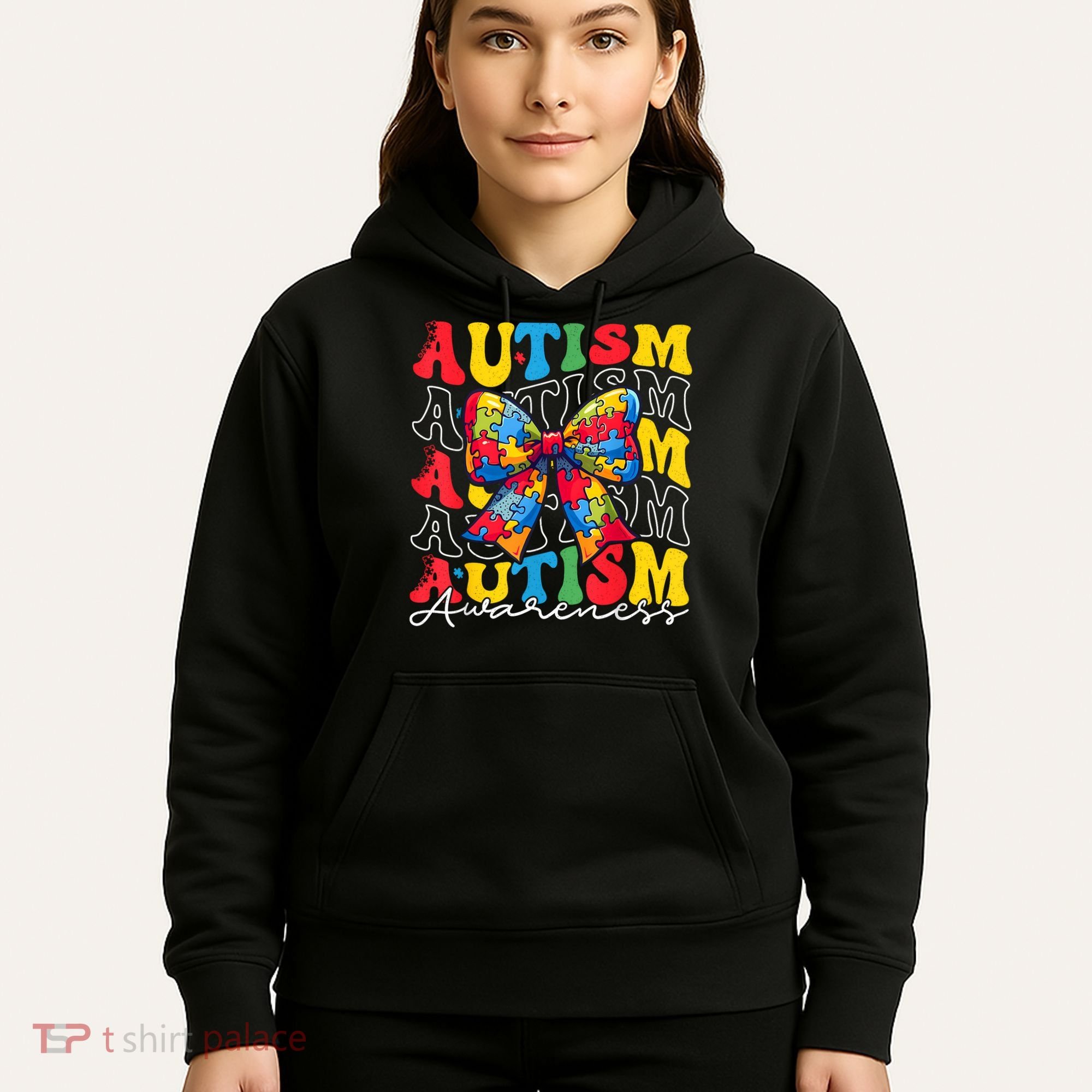 Puzzle Autism Awareness Coquette Bow Autism Awareness Day Hoodie