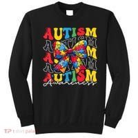 Puzzle Autism Awareness Coquette Bow Autism Awareness Day Sweatshirt thumb 0