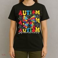 Puzzle Autism Awareness Coquette Bow Autism Awareness Day T-Shirt thumb 4