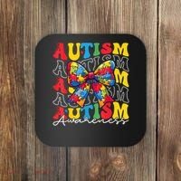 Puzzle Autism Awareness Coquette Bow Autism Awareness Day Coaster thumb 0