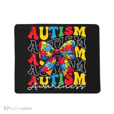 Puzzle Autism Awareness Coquette Bow Autism Awareness Day Mousepad