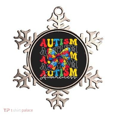 Puzzle Autism Awareness Coquette Bow Autism Awareness Day Ornament