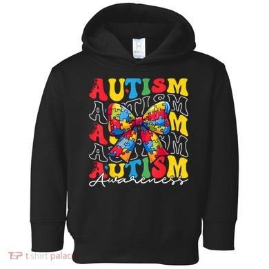 Puzzle Autism Awareness Coquette Bow Autism Awareness Day Toddler Hoodie