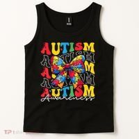 Puzzle Autism Awareness Coquette Bow Autism Awareness Day Tank Top thumb 2
